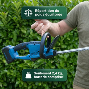 Taille-Haie Sans Fil avec 2 Batteries OFFERTES